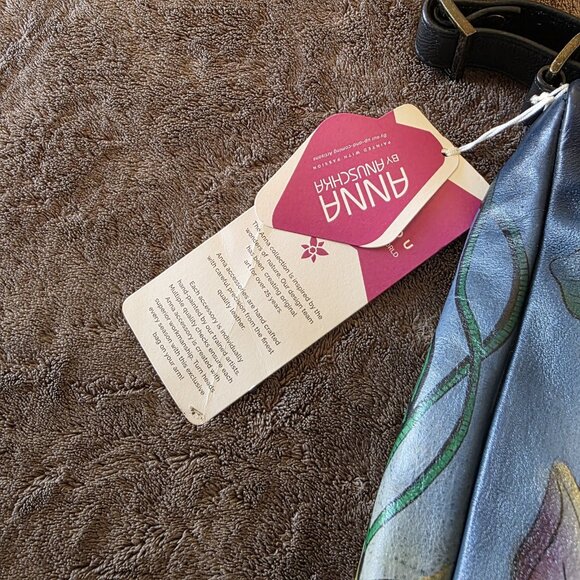 Anuschka by Anna 8310-MFL Handpainted Leather Crossbody Hobo Bag Floral NWT - Picture 4 of 16